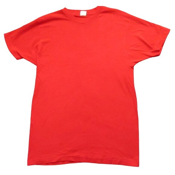 Vintage Men's T-shirt Large Single Stitch Grunge Plain Red Fruit Loom USA 1990's - Picture 3 of 6